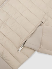 Reiss Light Stone Freddie Hybrid Quilt and Interlock Zip Jacket - Image 7 of 7