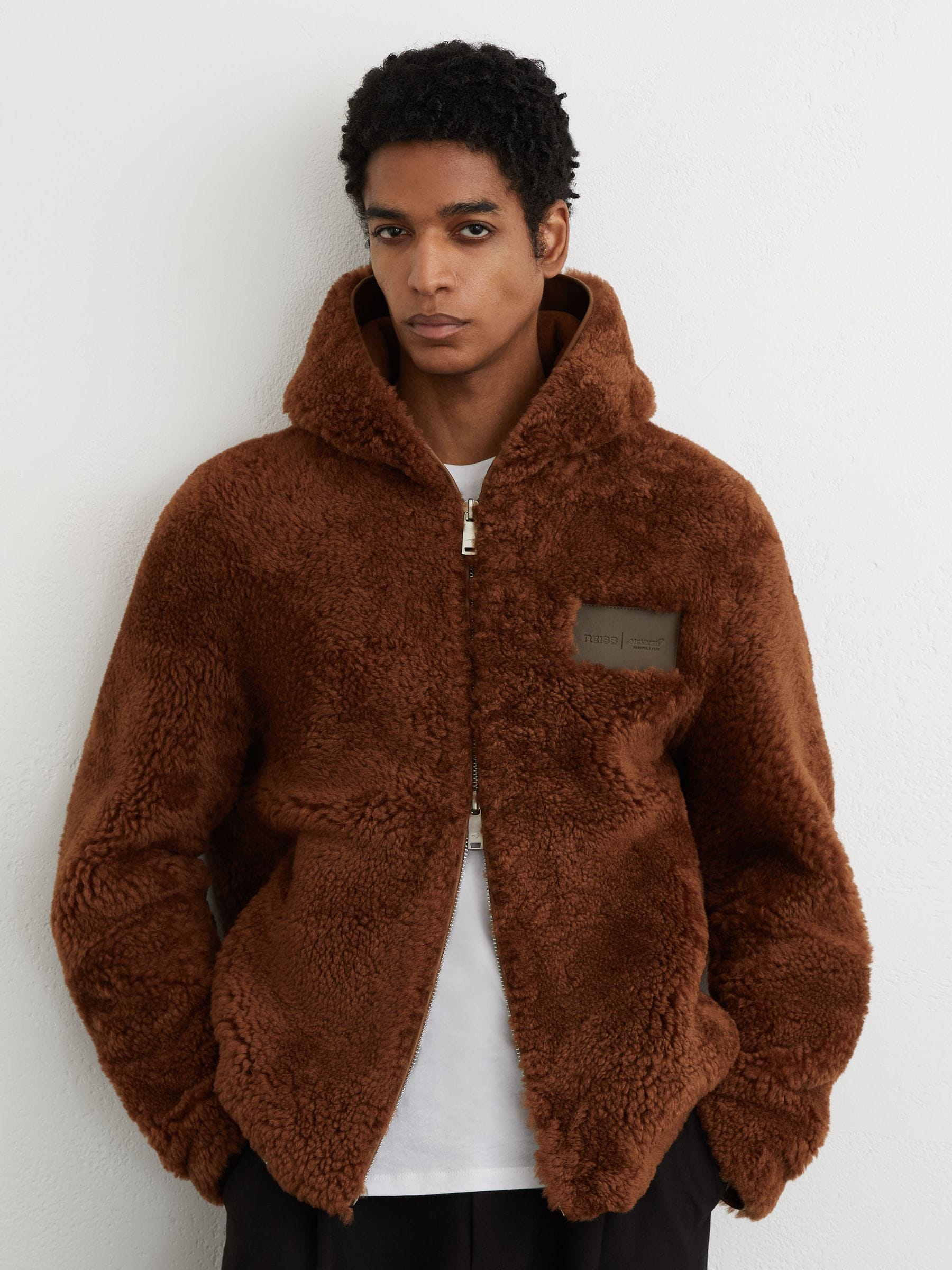 Buy McLaren Racing Shearling Hooded Jacket Unisex-Fit from Next