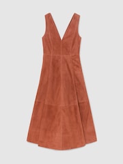 Atelier Rust Suede Sleeveless Midi Dress - Image 2 of 7