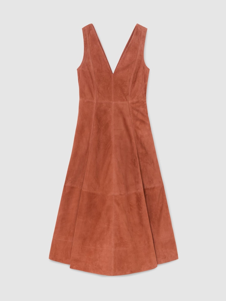Atelier Rust Suede Sleeveless Midi Dress - Image 2 of 7