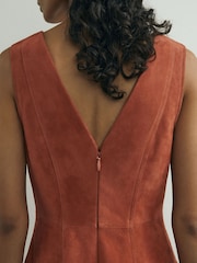 Atelier Rust Suede Sleeveless Midi Dress - Image 3 of 7