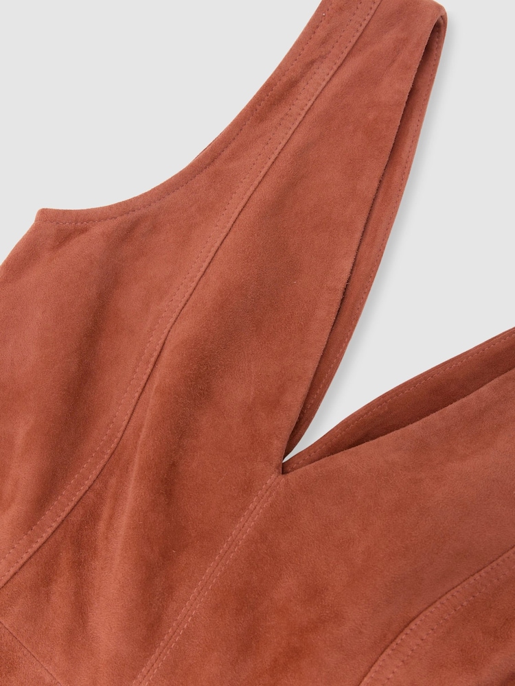 Atelier Rust Suede Sleeveless Midi Dress - Image 7 of 7