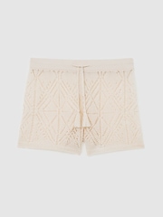 Reiss Finty Cotton-Blend Open-Knit Shorts - 圖片 2/6