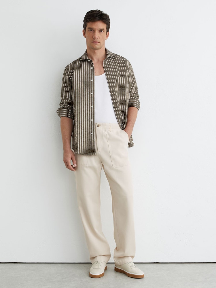 Reiss Dilan Cotton and Wool Relaxed-Fit Trousers - Image 1 of 6