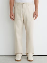 Reiss Dilan Cotton and Wool Relaxed-Fit Trousers - Image 3 of 6