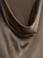 Reiss Taupe Brown Cate Silk Cowl-Neck Sleeveless Top - Image 6 of 6