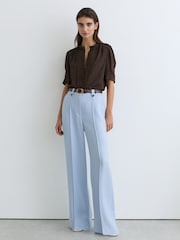 Reiss Black Alina Matte-Silk Animal-Print Blouse - Image 3 of 7