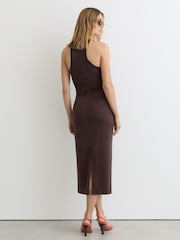 Reiss Grape Helena Twist-Front Sleeveless Jersey Dress - Image 5 of 6