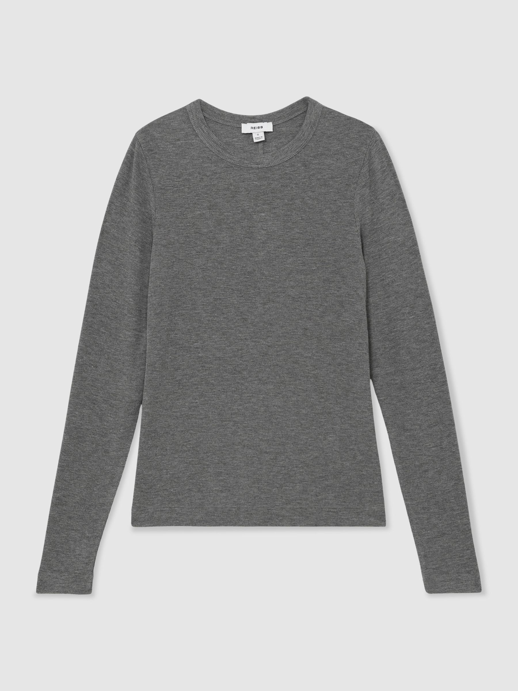 Buy Reiss Grey Arabelle Jersey Crew-Neck Long-Sleeve Top from the Next ...