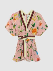 Reiss Tessa Scarf-Print Belted Beach Mini Dress - Imaginea 2 din 5