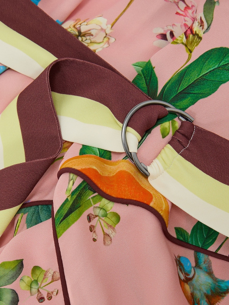 Reiss Tessa Scarf-Print Belted Beach Mini Dress - Imaginea 5 din 5