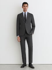 Reiss Graduate Check Single-Breasted Tailored-Fit Suit Blazer - 圖片 3/8