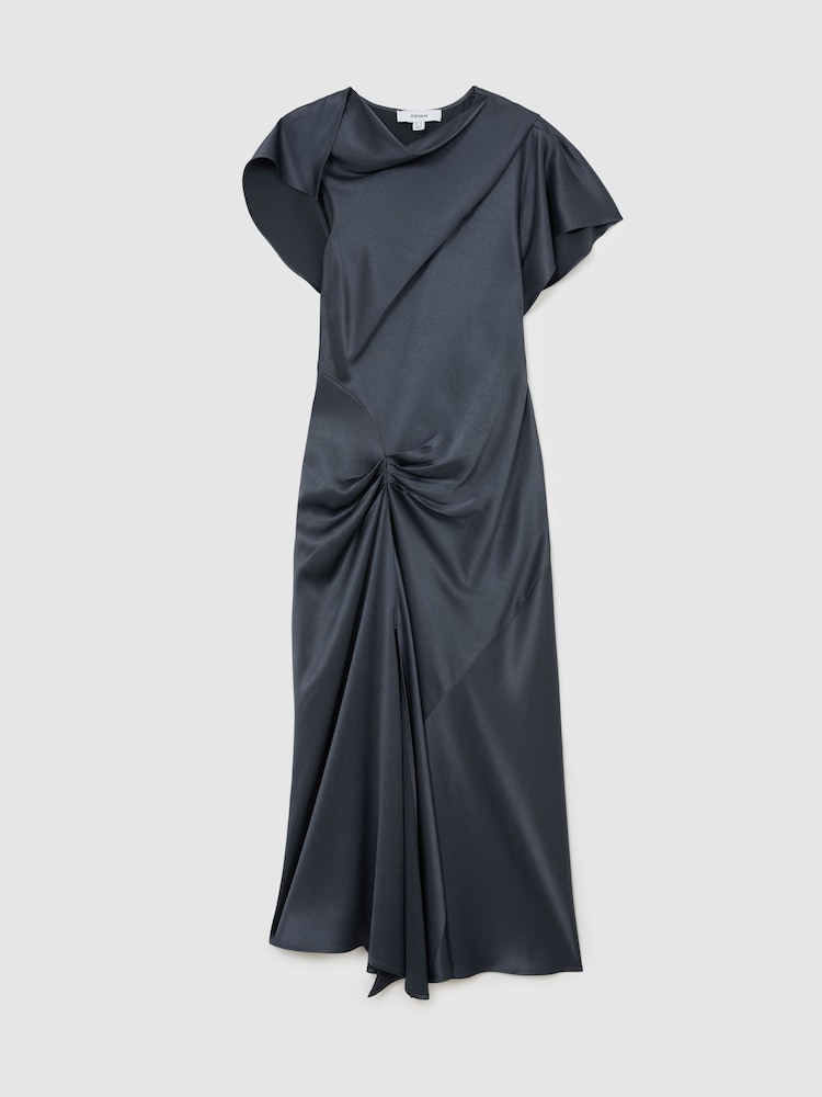Reiss Slate Grey Sasha Dress - Image 2 of 6 Reiss Slate Grey Sasha Dress - Image 2 of 6