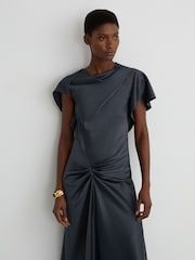 Reiss Slate Grey Sasha Dress - Image 3 of 6