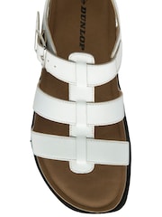 Alb - Dunlop Strap Buckle Wedge Sandals - Imaginea 4 din 4