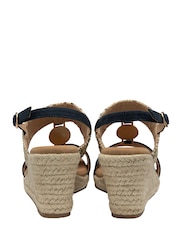 Dunlop Blue Double Strap Wedge Sandals - Image 3 of 4