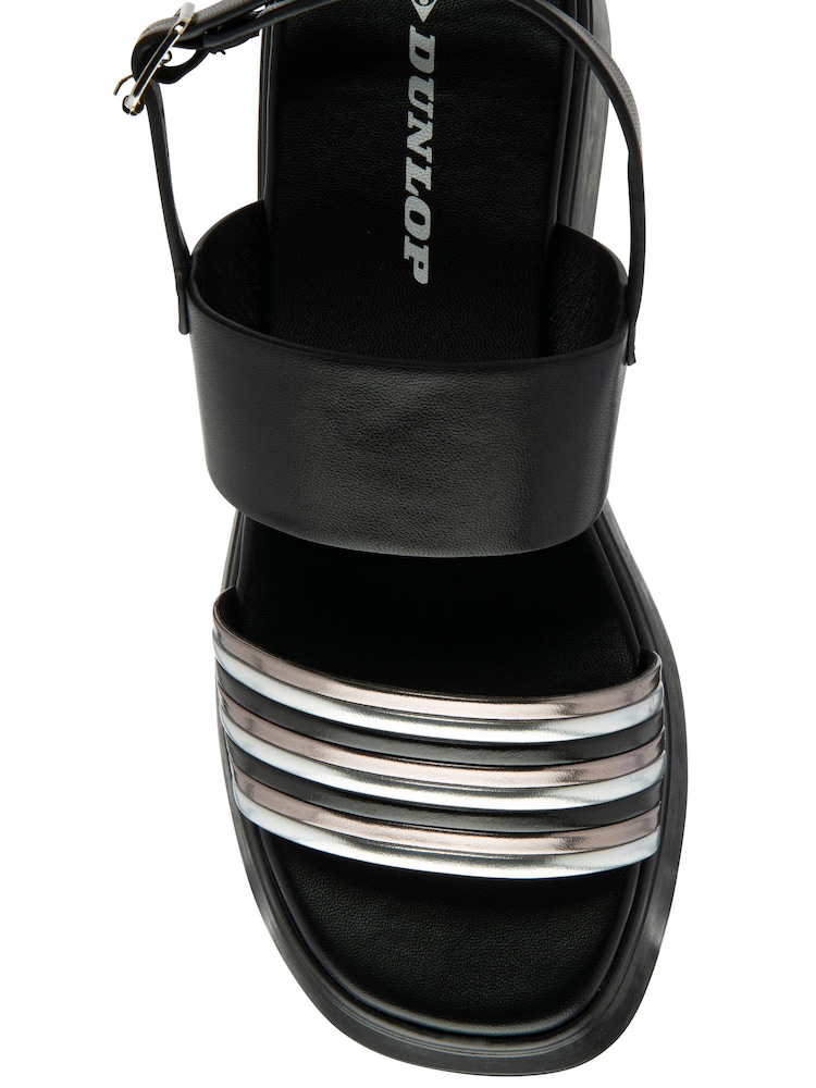 Dunlop Black Ankle Strap Wedge Sandals - Image 4 of 4