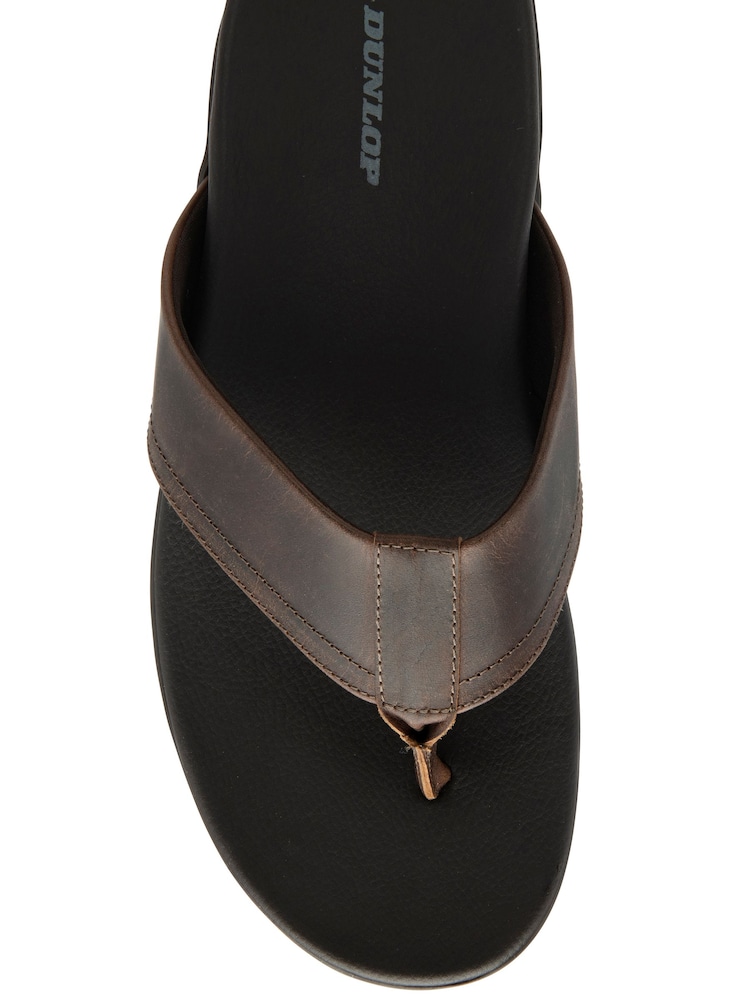 Dunlop Brown Mule Toe Post Sandals - Image 4 of 4