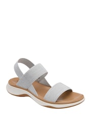 Dunlop Silver Double Strap Elasticated Sandals - Image 1 of 4