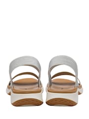 Dunlop Silver Double Strap Elasticated Sandals - Image 3 of 4