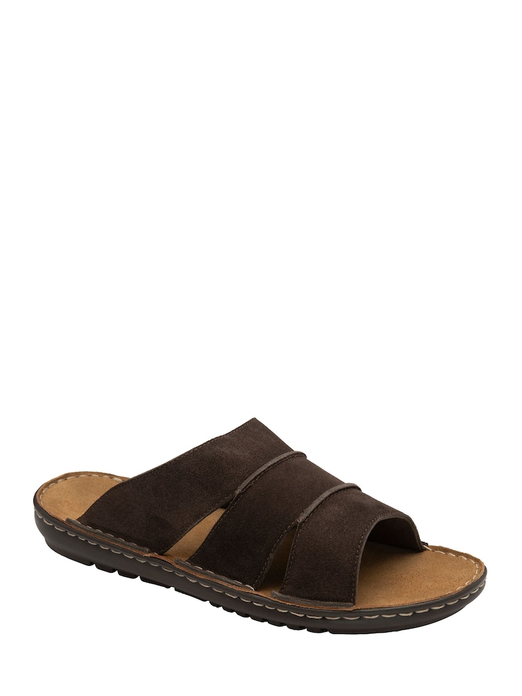 Dunlop Brown Mule Open Toe Sandals - Image 1 of 4 Dunlop Brown Mule Open Toe Sandals - Image 1 of 4