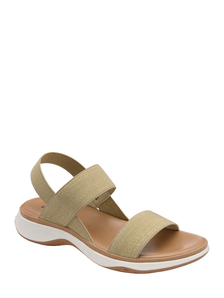 Dunlop Gold Double Strap Elasticated Sandals - Image 1 of 4 Dunlop Gold Double Strap Elasticated Sandals - Image 1 of 4