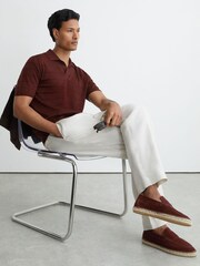 Reiss Brick Red Capri Suede Penny Loafer Espadrilles - Image 1 of 5