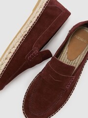 Reiss Brick Red Capri Suede Penny Loafer Espadrilles - Image 5 of 5