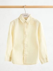 Reiss Buttermilk Yellow Ruban 9-13 yrs Linen Cutaway-Collar Shirt - Image 1 of 3