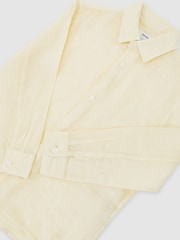 Reiss Buttermilk Yellow Ruban 9-13 yrs Linen Cutaway-Collar Shirt - Image 3 of 3