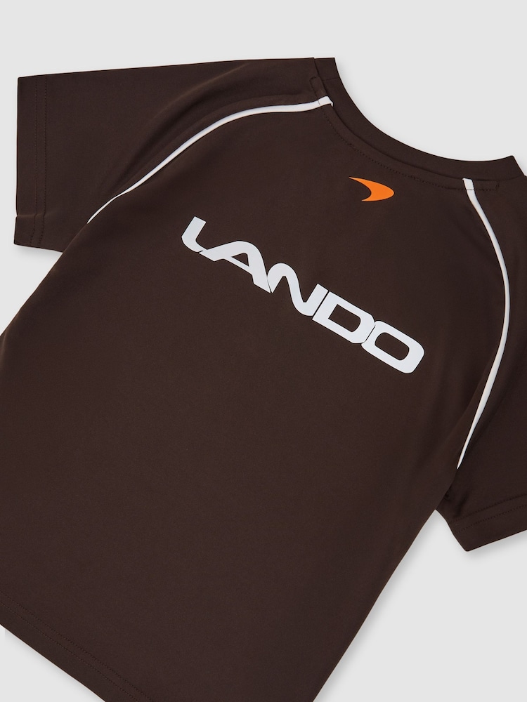 McLaren Racing Panelled Lando Unisex-Fit Chocolate Brown T-Shirt - Imaginea 2 din 3