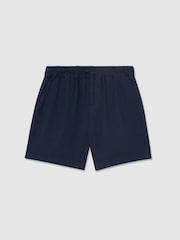 Reiss Blue Fraser 3-9 yrs Linen-Blend Drawstring Shorts - Image 1 of 3