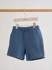 Reiss Blue Echo 3-9 yrs Cotton Textured-Knit Piped Shorts - Image 2 of 3