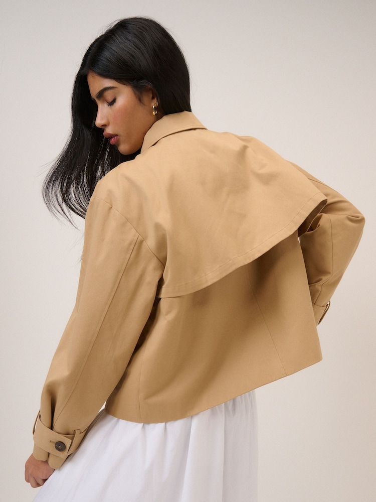Nobodys Child Cropped Tie Trench Coat - صورة 2 من 7 Nobodys Child Cropped Tie Trench Coat - صورة 2 من 7
