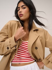 Nobodys Child Cropped Tie Trench Coat - صورة 3 من 7
