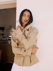 Nobodys Child Cropped Tie Trench Coat - صورة 7 من 7