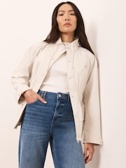 Mint Velvet Drawstring Cropped Jacket - Imaginea 4 din 8