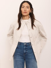 Mint Velvet Drawstring Cropped Jacket - Imaginea 6 din 8