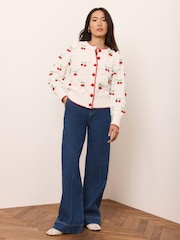 Mint Velvet White Applique Knit Cardigan - Image 2 of 8