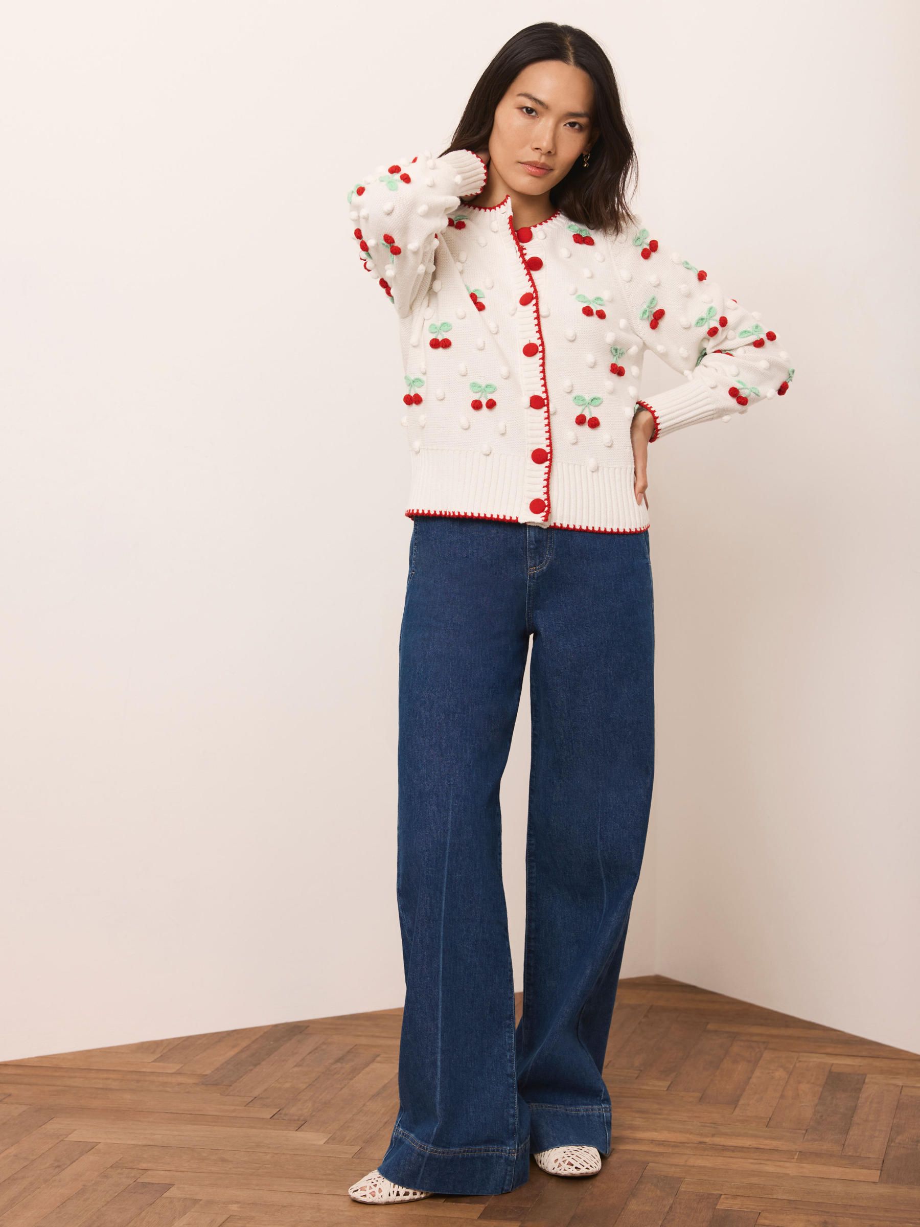 Buy Mint Velvet White Applique Knit Cardigan from Next Sweden