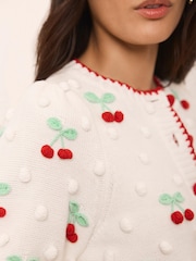 Mint Velvet White Applique Knit Cardigan - Image 6 of 8