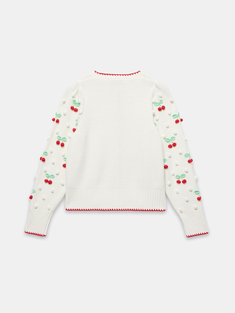 Mint Velvet White Applique Knit Cardigan - Image 8 of 8