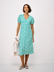 Crew Clothing Blue Kiki Button-Through Jersey Dress - Image 1 of 5