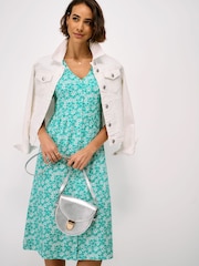 Crew Clothing Blue Kiki Button-Through Jersey Dress - Image 3 of 5