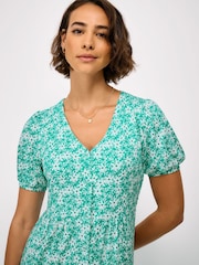 Crew Clothing Blue Kiki Button-Through Jersey Dress - Image 4 of 5