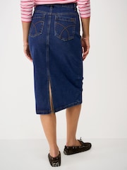 أزرق - Crew Clothing Mia Denim Midi Skirt - Image 2 of 5