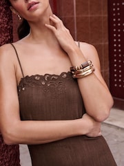Lipsy Linen Mix Lace Cutwork Detail Maxi Dress - Image 2 de 4