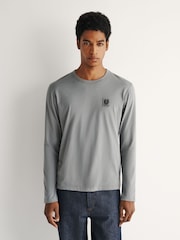 Belstaff Grey Long Sleeved Logo T-Shirt - Image 1 of 5