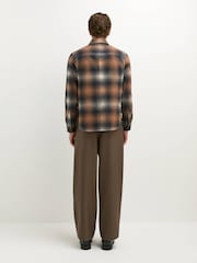 Belstaff Brown Outpost Brushed Cotton Flannel Shirt - Image 4 of 8