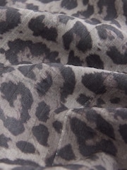 Grey Animal Print Soft Peplum Short Sleeve Top - Image 7 of 9